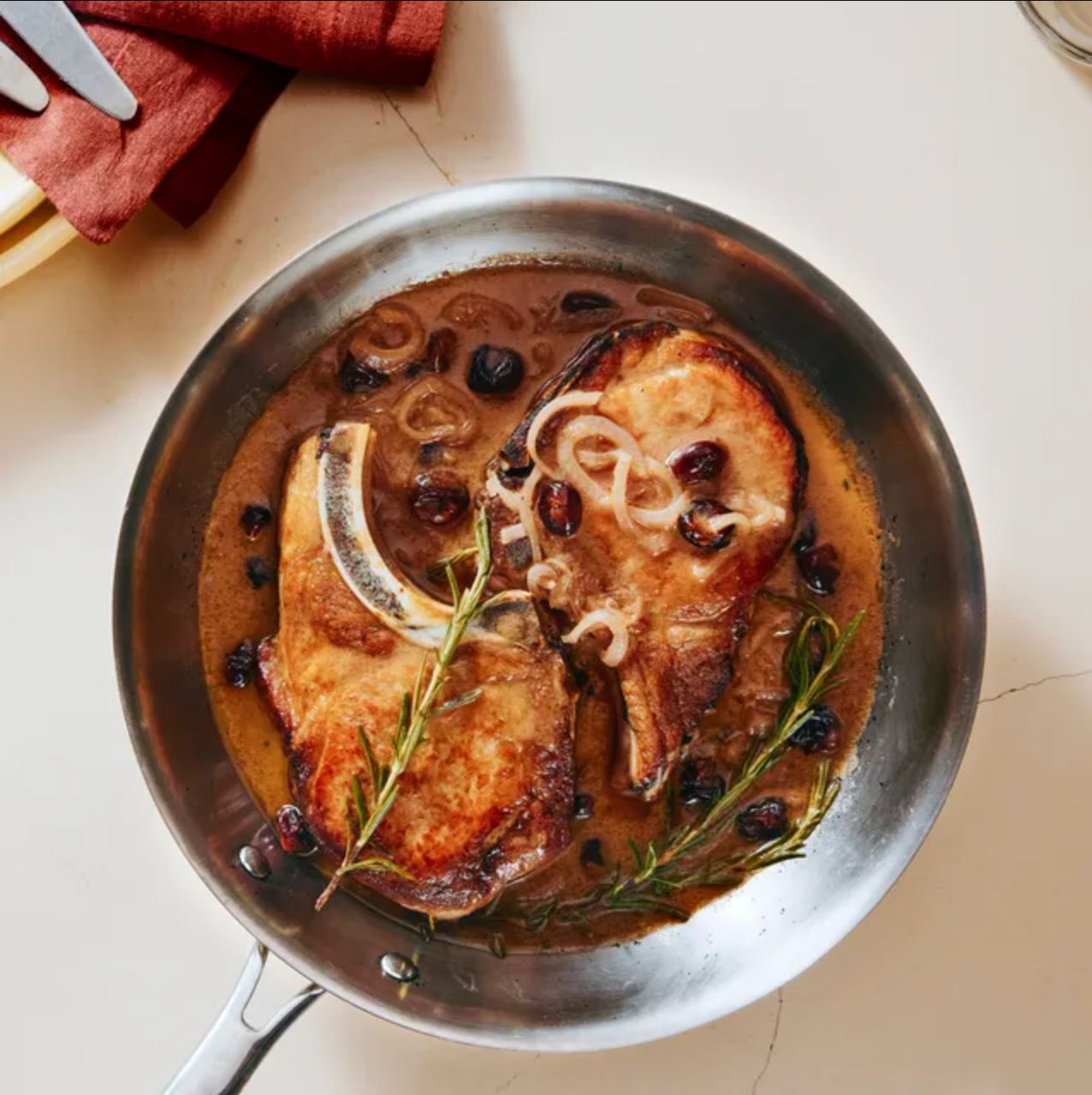 Pork Tenderloin with Caramelized Pears and Pear-Brandy Cream Sauce
