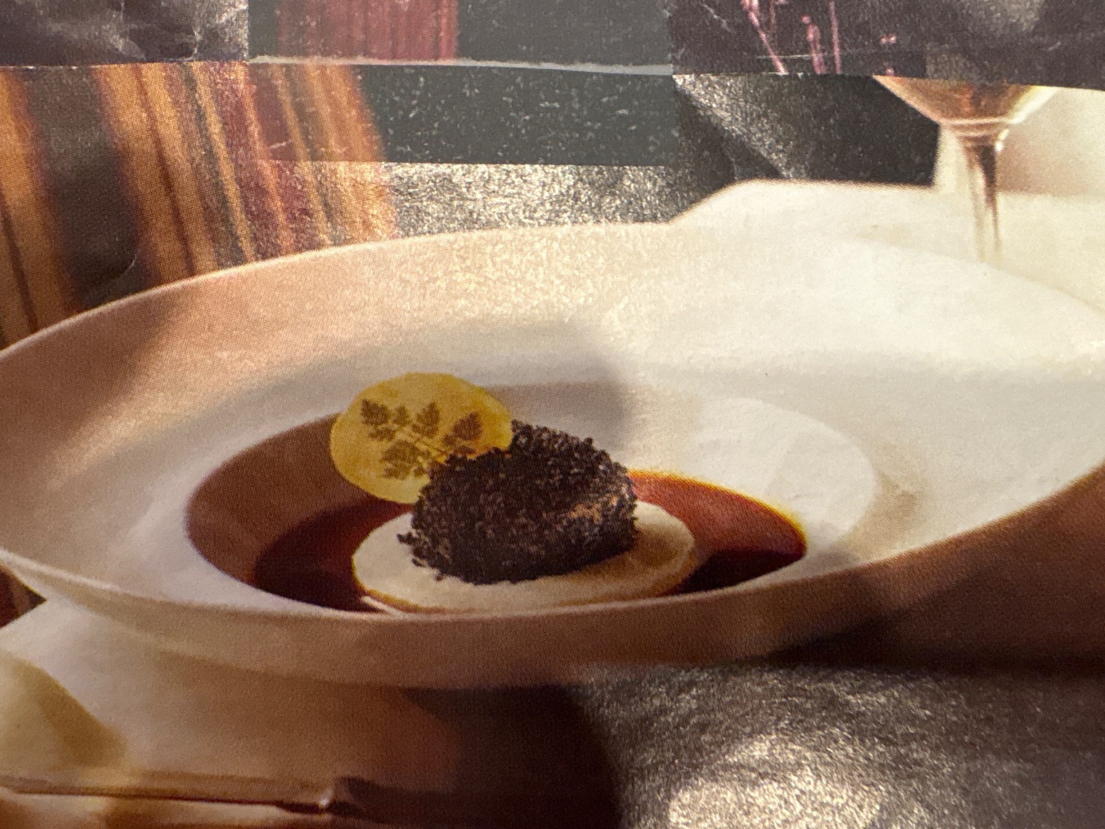 Sesame-Dusted Maine Diver's Scallop on Cauliflower Puree
